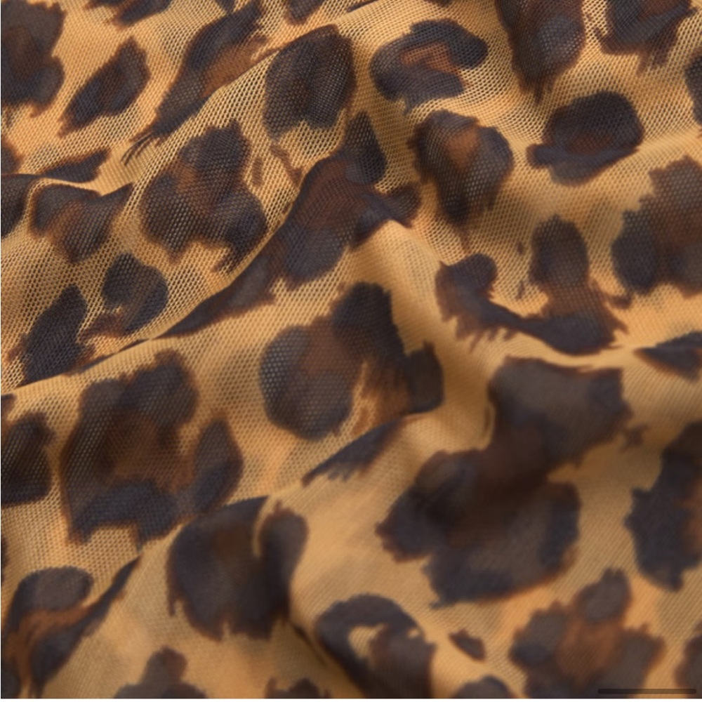 🫎🐆 Abercrombie Leopard Mesh Mockneck Long Sleeve Top XS NWT - Picture 5 of 7